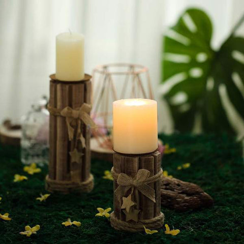 Wood Candle Holder Stand Centerpiece