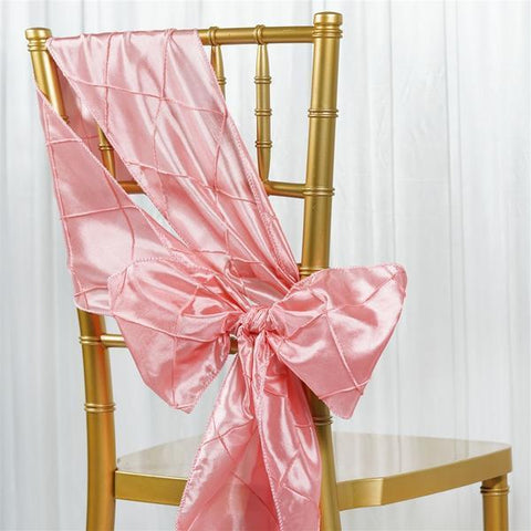  Rose Quartz Pink Pintuck Chair Sashes