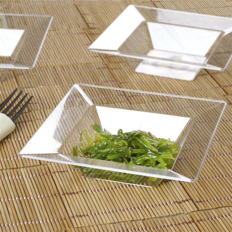 10 pcs 5 oz Disposable Square Plastic Dessert Bowls