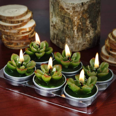 Tealight Cactus Candles Green