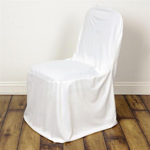 Ivory Stretch Scuba Fitted Banquet Chair Cover