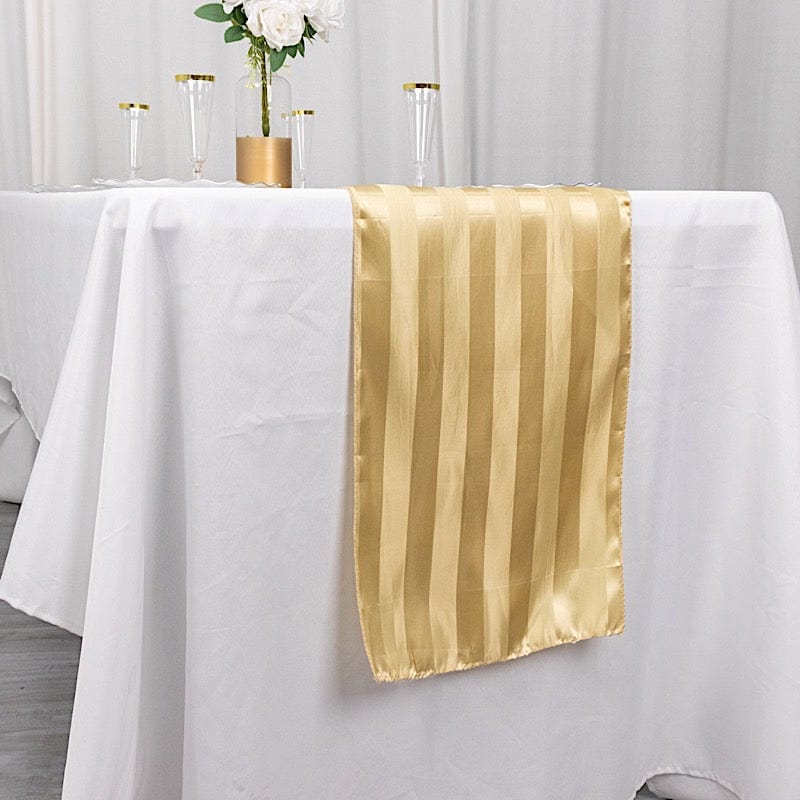 12x108 in Stripes Satin Table Runner Wedding Party Linens