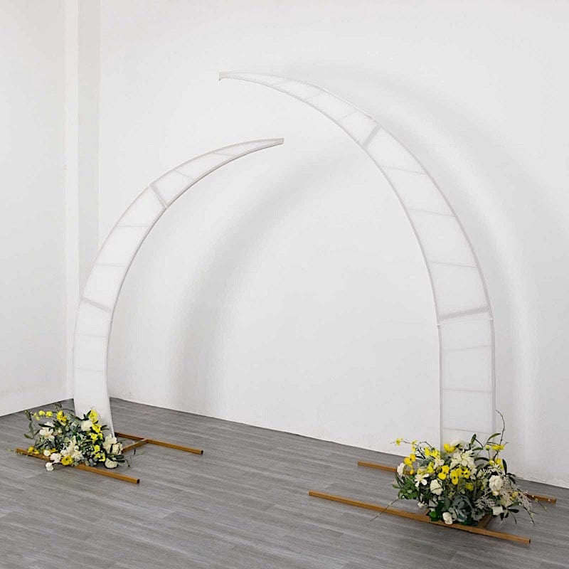 2 Spandex Fitted Half Crescent Moon Wedding Arch Backdrop Stand Covers