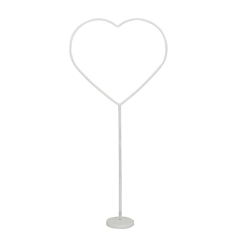 2 White Heart Shaped Plastic Balloon Arch Stand Kit