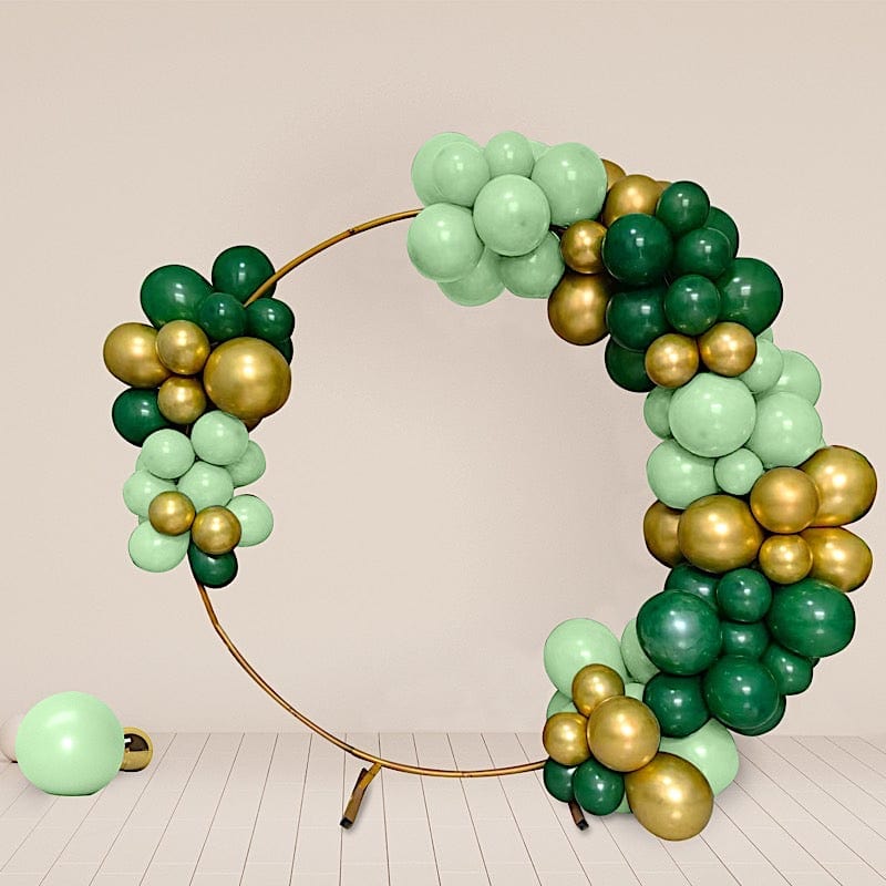 120 Gold and Green Assorted Latex Balloons Garland Arch Decorations Kit Set