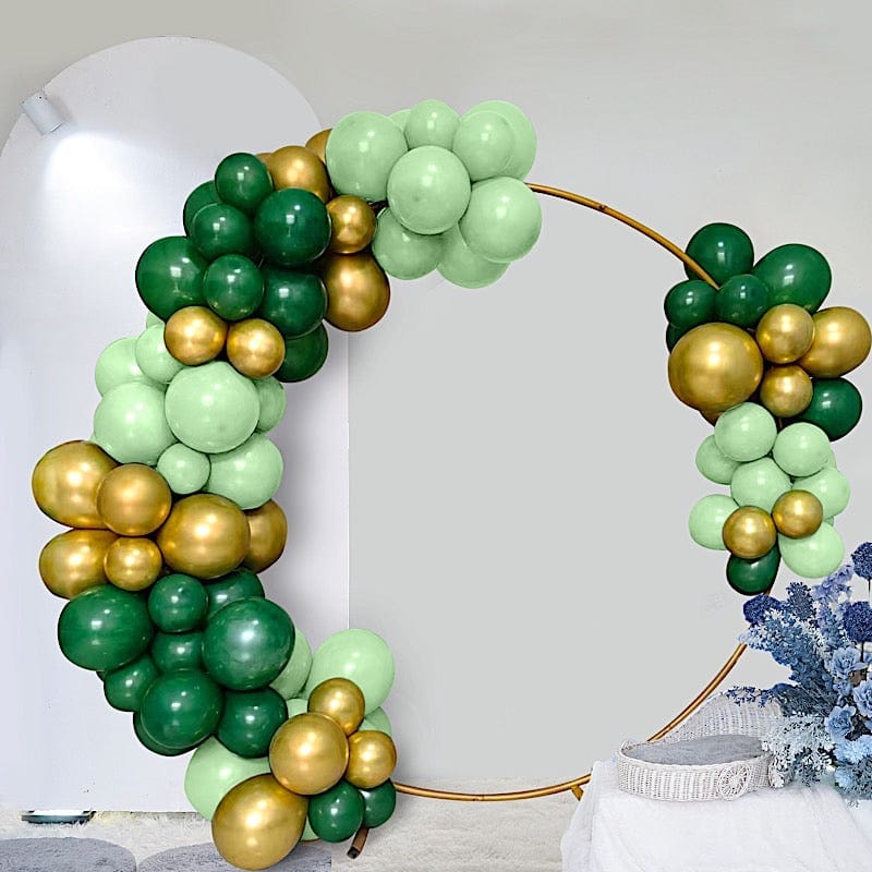 120 Gold and Green Assorted Latex Balloons Garland Arch Decorations Kit Set