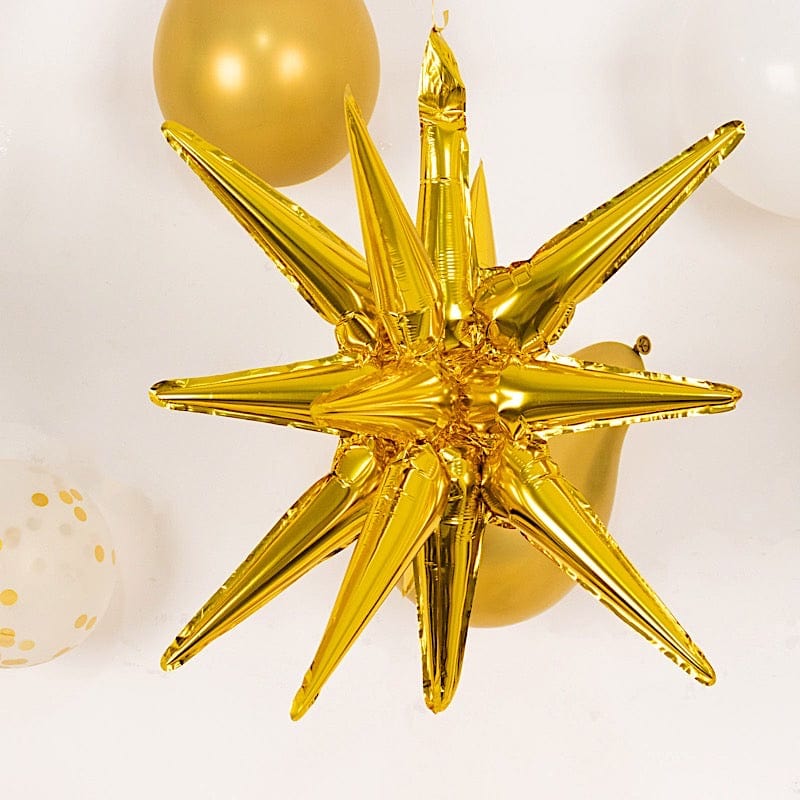 5 Metallic Mylar Foil Starburst Party Balloons
