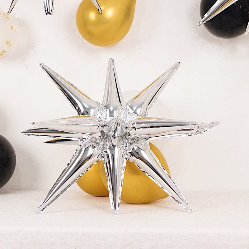 5 Metallic Mylar Foil Starburst Party Balloons