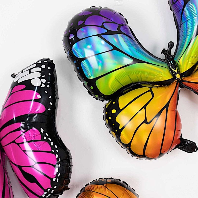 6 Assorted Butterfly Mylar Foil Balloons