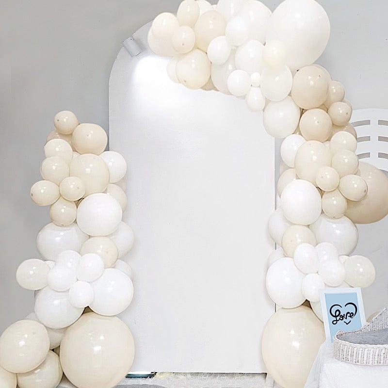 95 White and Beige Assorted Latex Balloons Garland Arch Decorations Kit Set