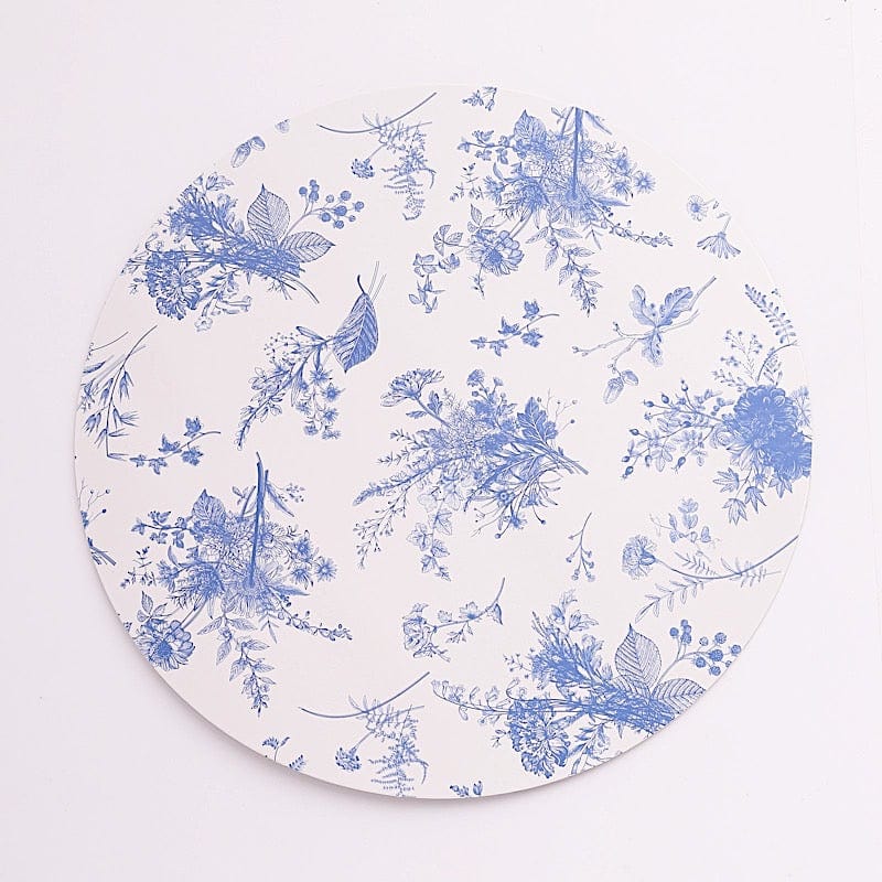 6 Round 13 in Disposable Paper Charger Plates with Floral Prints