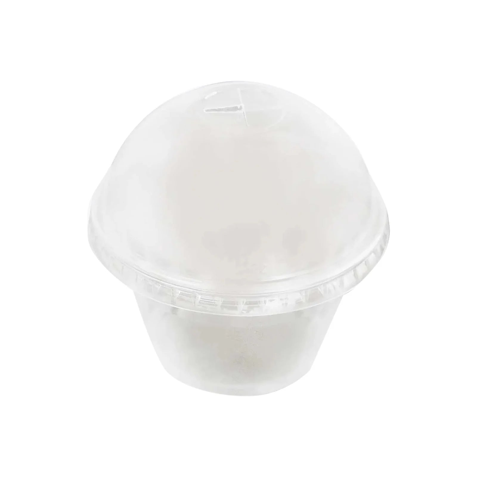 50 Clear 7 oz Disposable Round Plastic Dessert Cups with Dome Lids