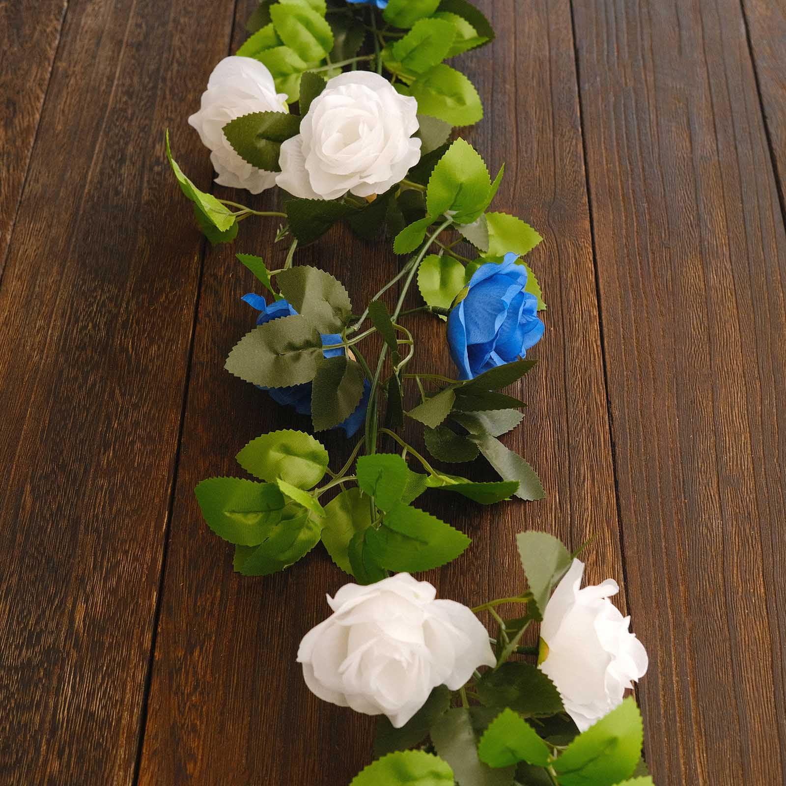 2 Artificial 7 feet Silk Roses Artificial Flowers Vine Garlands