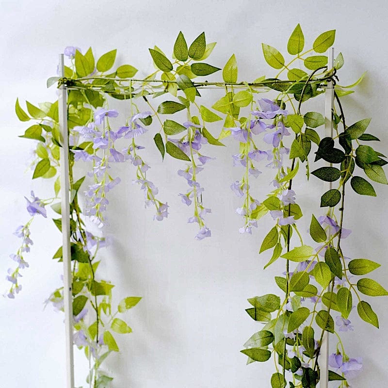 2 Artificial 6 feet Silk Wisteria Flowers Hanging Vine Garlands