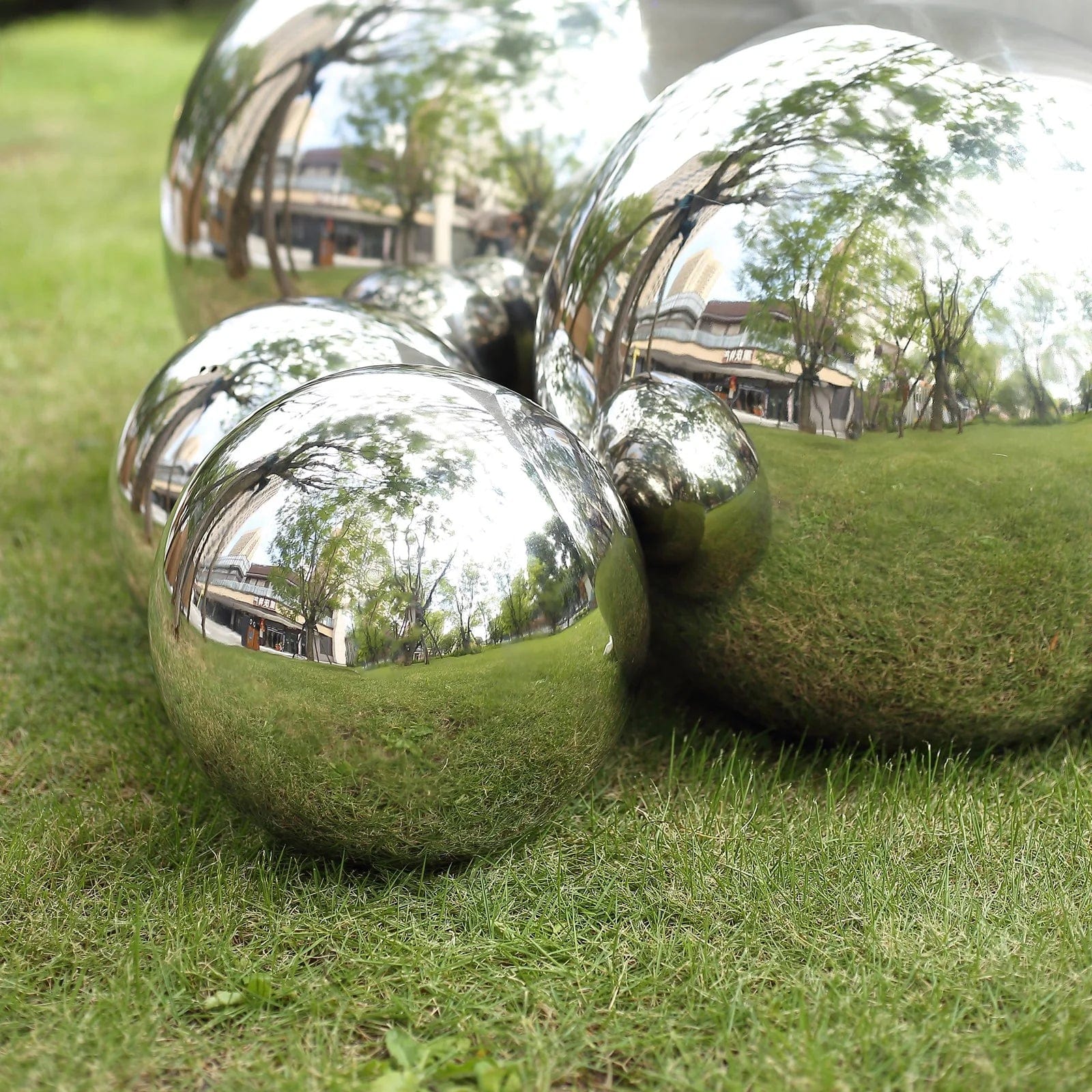 2 Stainless Steel 12 in Globe Gazing Reflective Mirror Ball