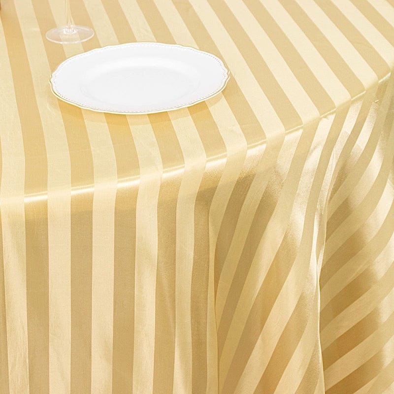 120 in Stripes Satin Round Tablecloth Wedding Party Linens