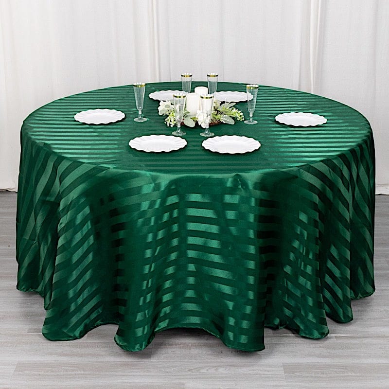 120 in Stripes Satin Round Tablecloth Wedding Party Linens
