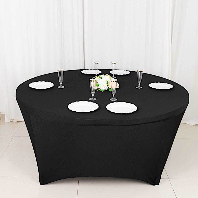 6 feet Stretch Spandex Fitted Round Tablecloth with Foot Pockets