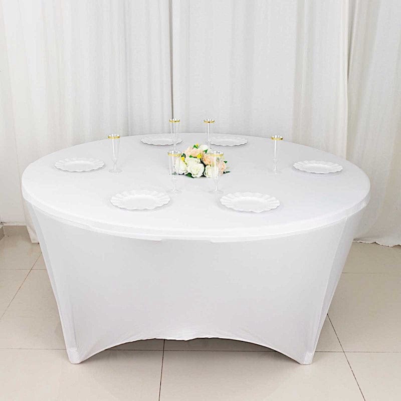 6 feet Stretch Spandex Fitted Round Tablecloth with Foot Pockets