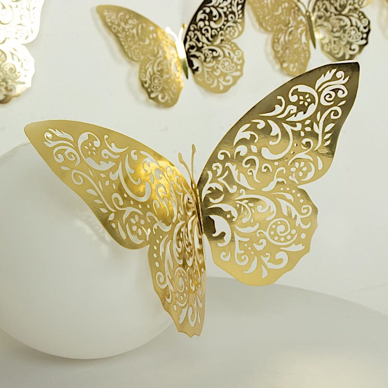 10 Metallic 3D Butterfly Wall Stickers DIY Decals