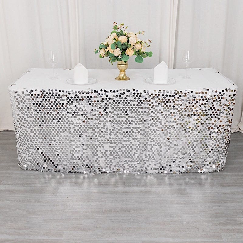21 feet Big Payette Sequin with Satin Dual Layered Table Skirt