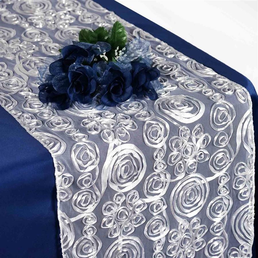 Raised Roses Lace Table Runner