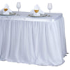 17 feet x 29" White Table Skirt with 3 Layered Tulle