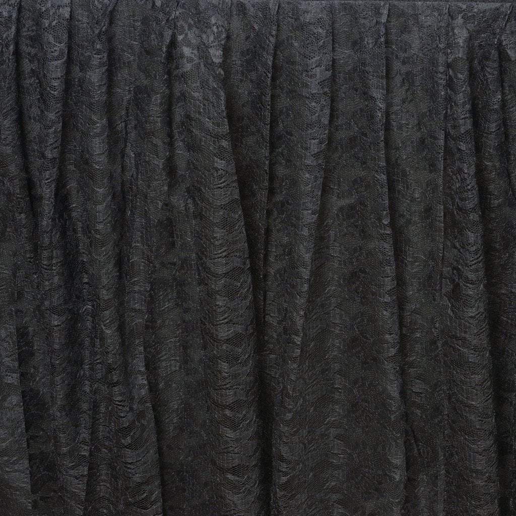 14 feet x 29" Black Lace Banquet Table Skirt