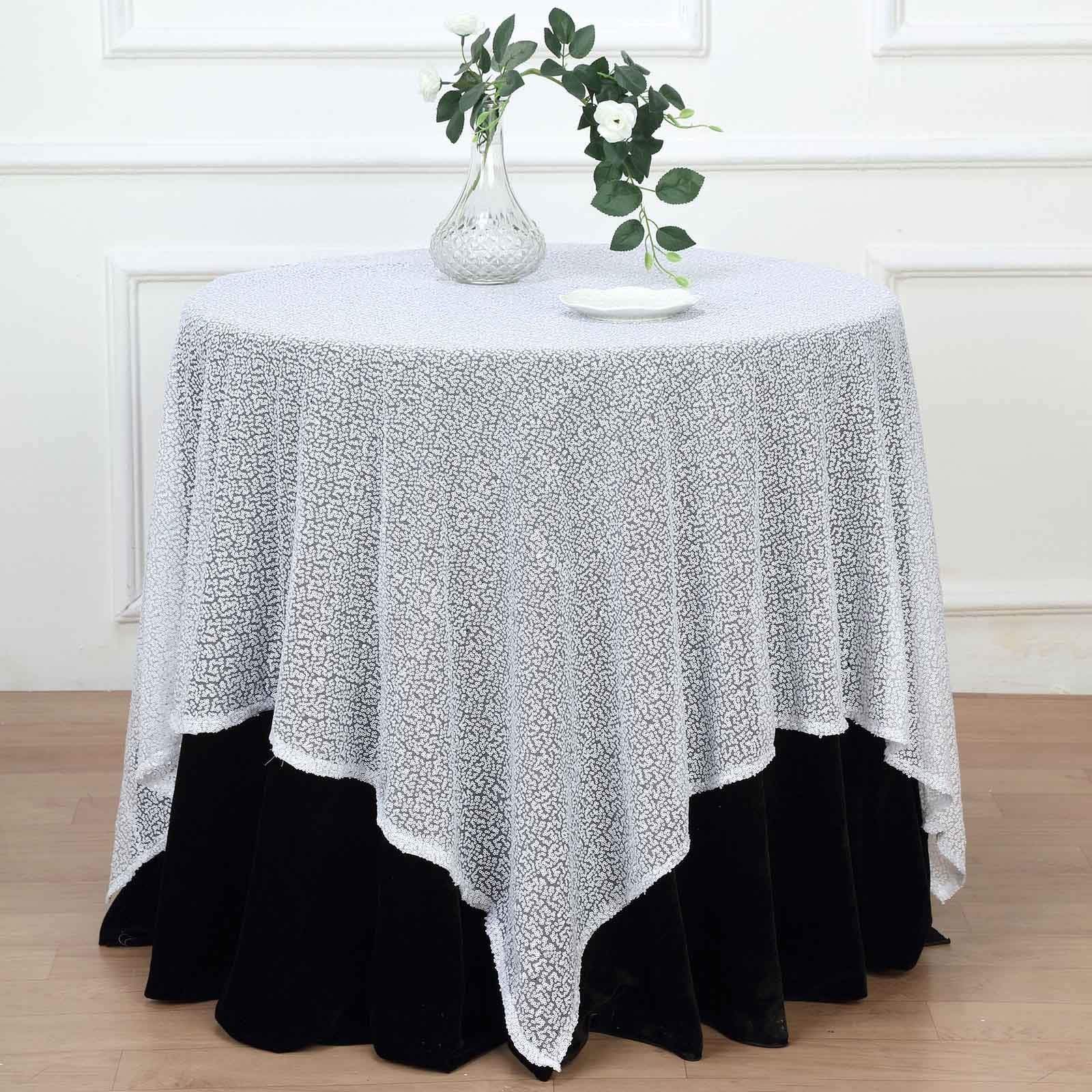 60 inch Sequin Square Table Overlay