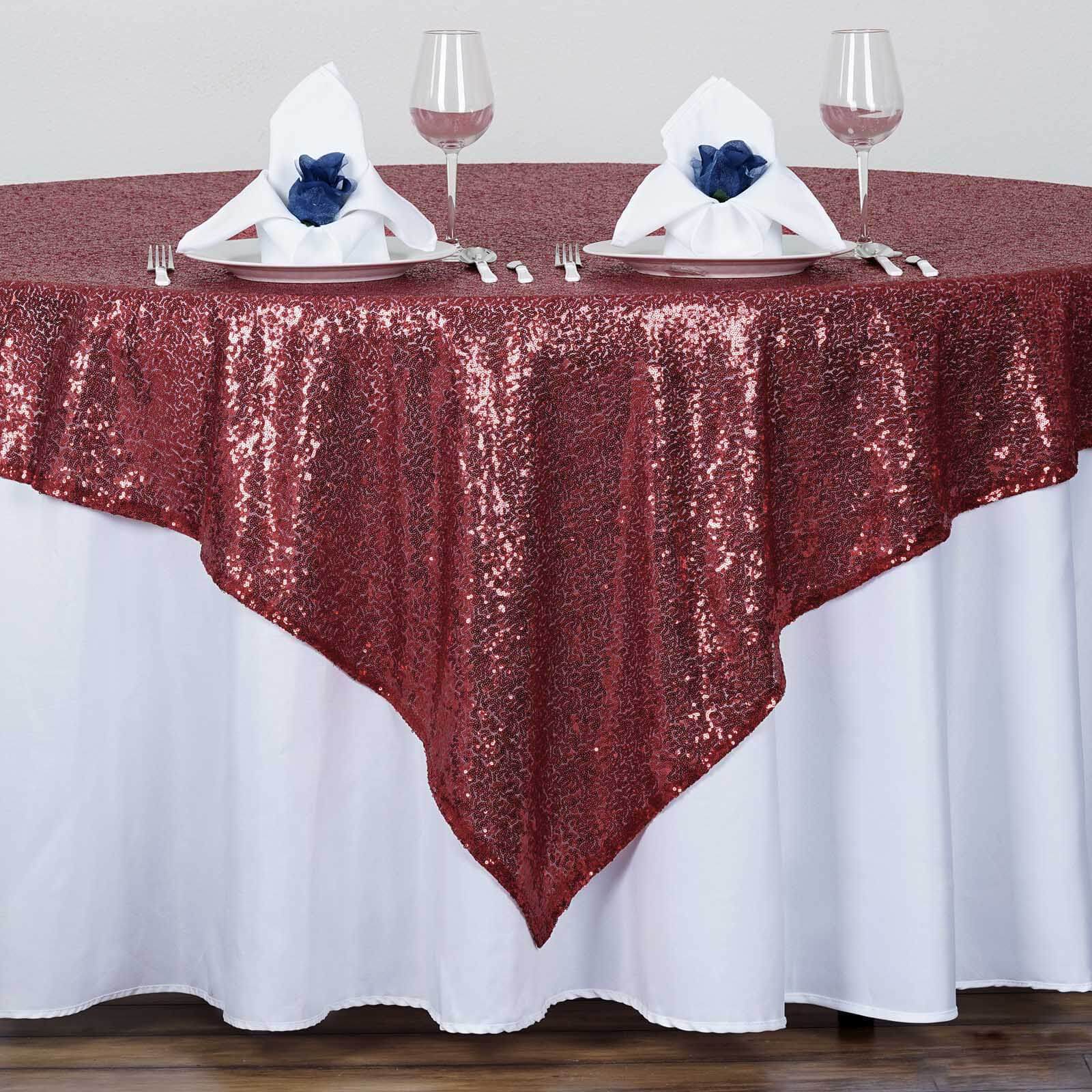72 inch Sequin Square Table Overlay