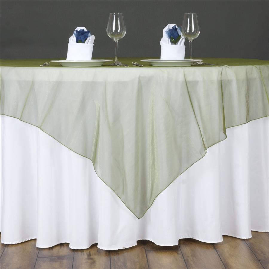 72 inch Willow Green Organza Table Overlay