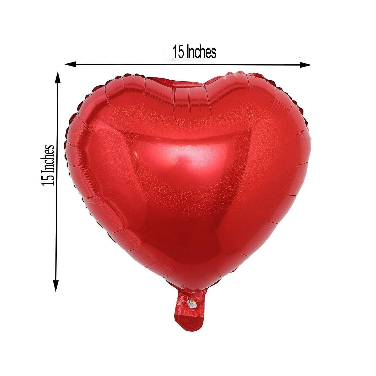 2 pcs 15 in Hearts Mylar Foil Balloons