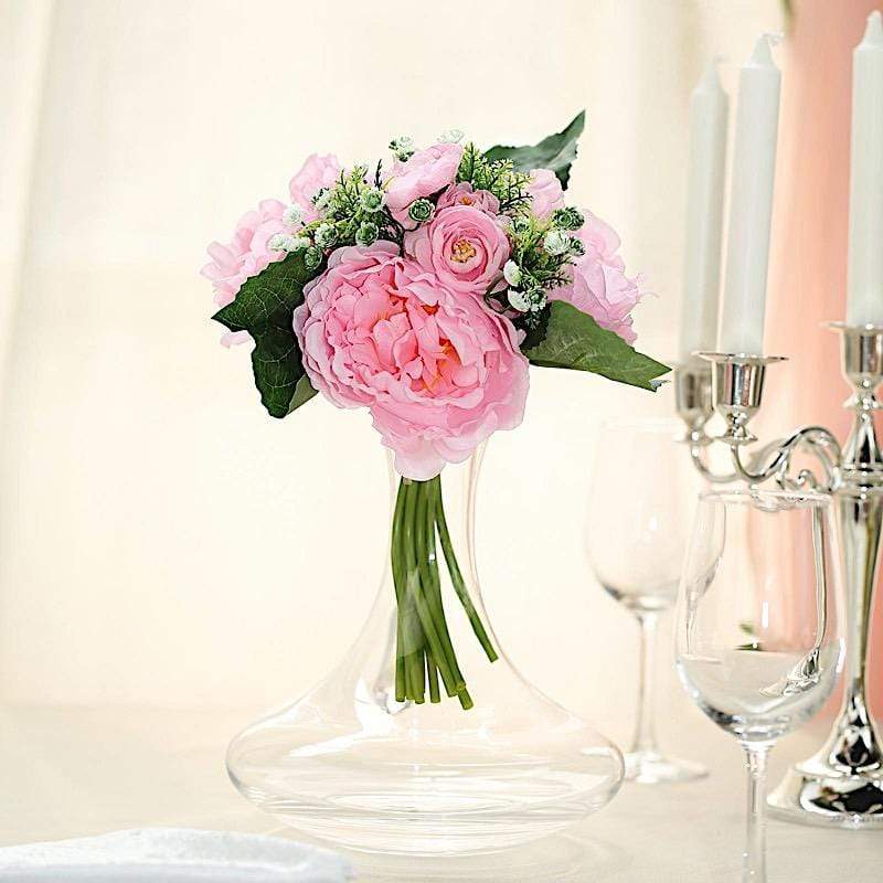 12 inch tall Silk Artificial Peony Flowers Bouquet