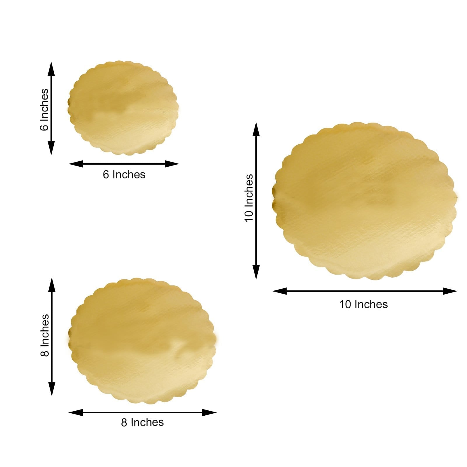 18 Gold Metallic Round Cake Boards Disposable Dessert Holders Set