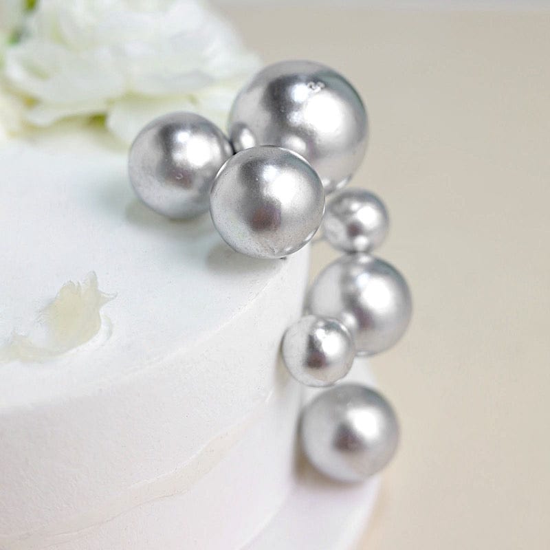 12 Cake Topper Picks Faux Pearl Balls Cupcake Decorations