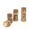 4 Natural Assorted Wood Candle Holders with String Ribbons and Stars