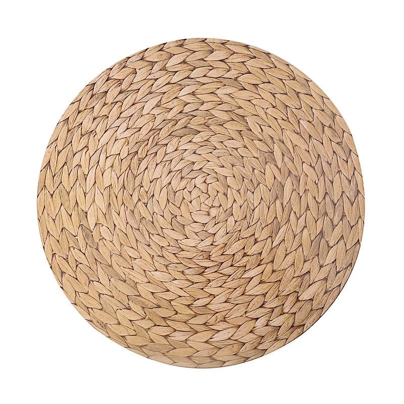 6 Disposable 13 in Woven Rattan Design Paper Round Charger Plates