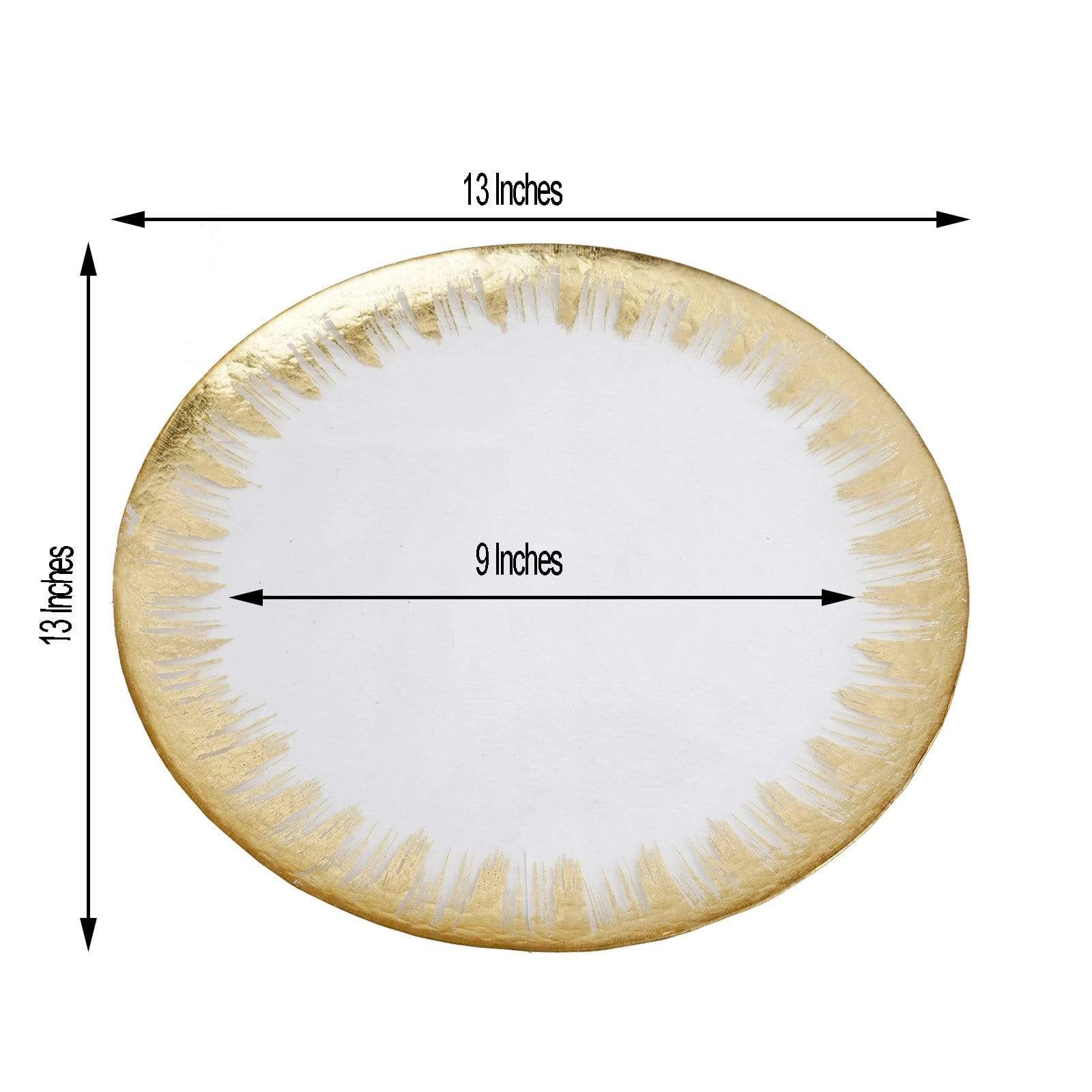 8 pcs 13 in Rimmed Glass Charger Plates
