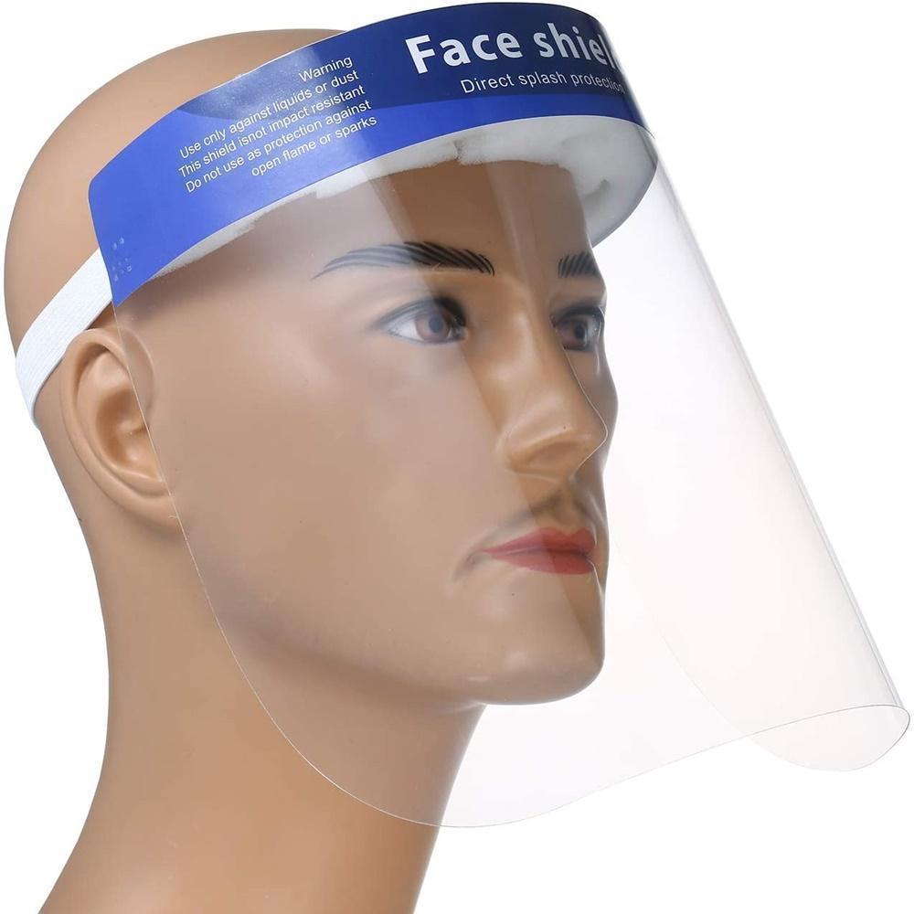 Clear Lightweight Face Shield Protective Covers with Soft Foam and Elastic Band