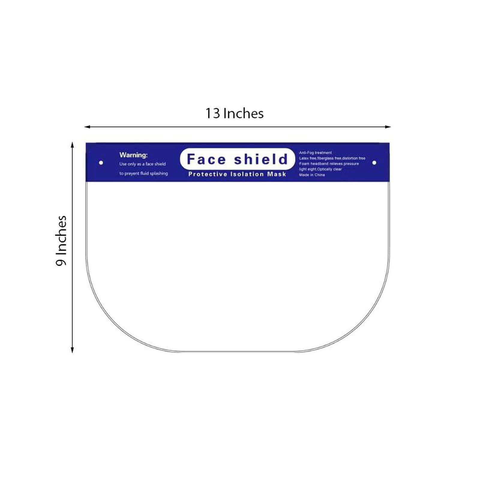 Clear Lightweight Face Shield Protective Covers with Soft Foam and Elastic Band
