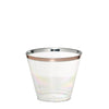 6 pcs 10 oz Rose Gold Rim on Clear Disposable Plastic Party Cups