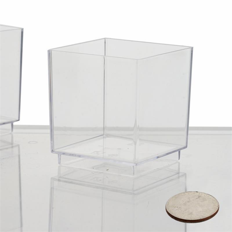 12 pcs Clear Plastic Dessert Favor Cube Cups