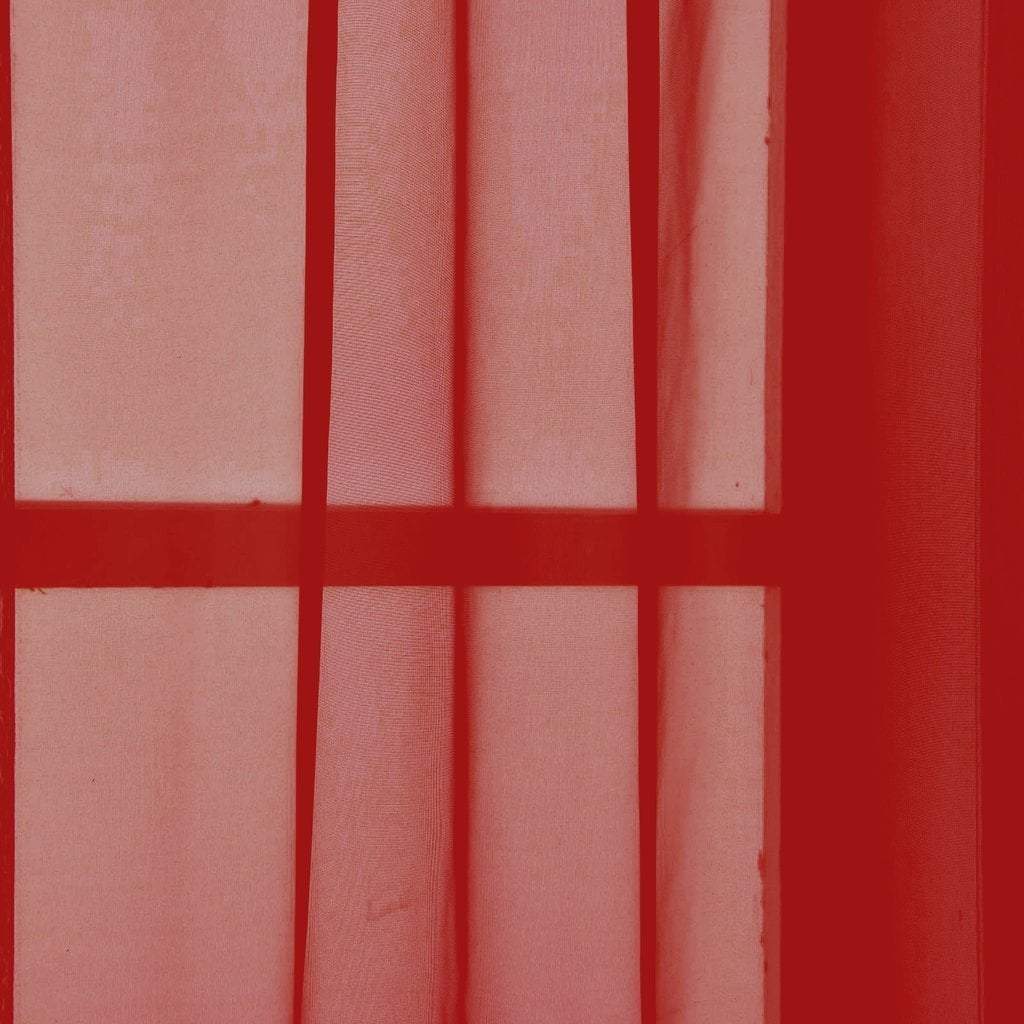 52 x 108-Inch Red Sheer Organza Backdrop Window Drapes Curtains Panels