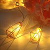 11 ft 20 LED Rose Gold Metal Geometric Prism Fairy Lights Battery Operated Garland