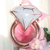 26 in tall Rose Gold and White Extra Large Diamond Wedding Ring Mylar Foil Balloon