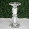 26" tall Silver Mosaic Mirror Wedding Column Pedestal with Pearls