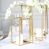 4 Gold Matte Metal Geometric Rectangular Stands Flower Vase Holders