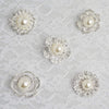 5 Silver Flowers Rhinestones with Pearls Assorted Pins Brooches
