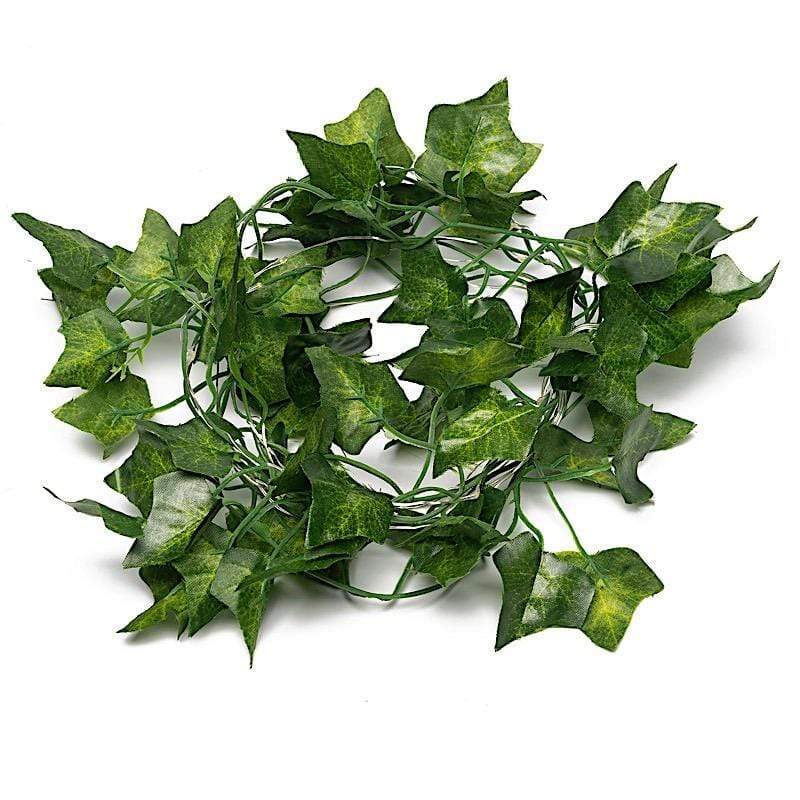7 feet Green Ivy Leaf Garland with Battery Operated LED String Lights