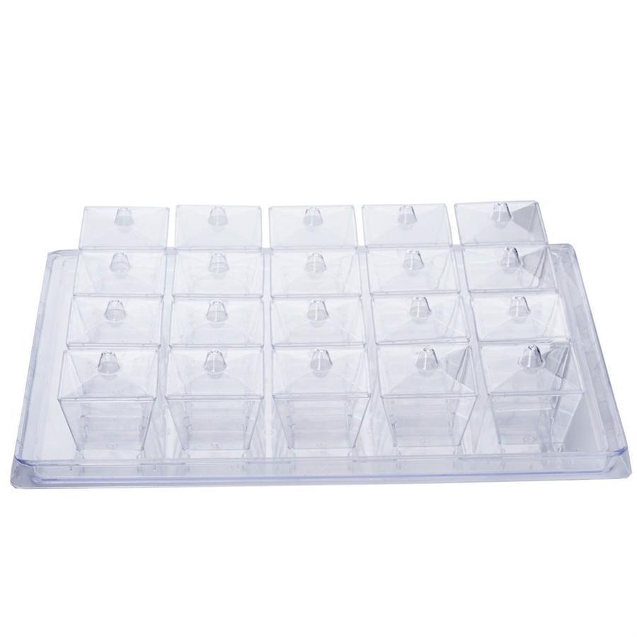 20 pcs 3 oz Clear Plastic Disposable Dessert Cups With Lids and Serving Tray